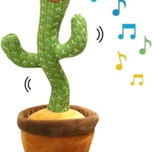 Dancing Cactus Toys 6 to 12 Months Mimicking Singing Repeating Recording Cactus 120 English Songs with LED, Plush Electric Speaking Cactus 15 Second Voice Recorder Toy