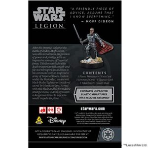 Star Wars: Legion Moff Gideon Commander Expansion - Lead with Cunning Tactics! Tabletop Miniatures Strategy Game for Kids and Adults, Ages 14+, 2 Players, 3 Hour Playtime, Made by Atomic Mass Games