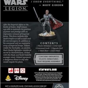 Star Wars: Legion Moff Gideon Commander Expansion - Lead with Cunning Tactics! Tabletop Miniatures Strategy Game for Kids and Adults, Ages 14+, 2 Players, 3 Hour Playtime, Made by Atomic Mass Games