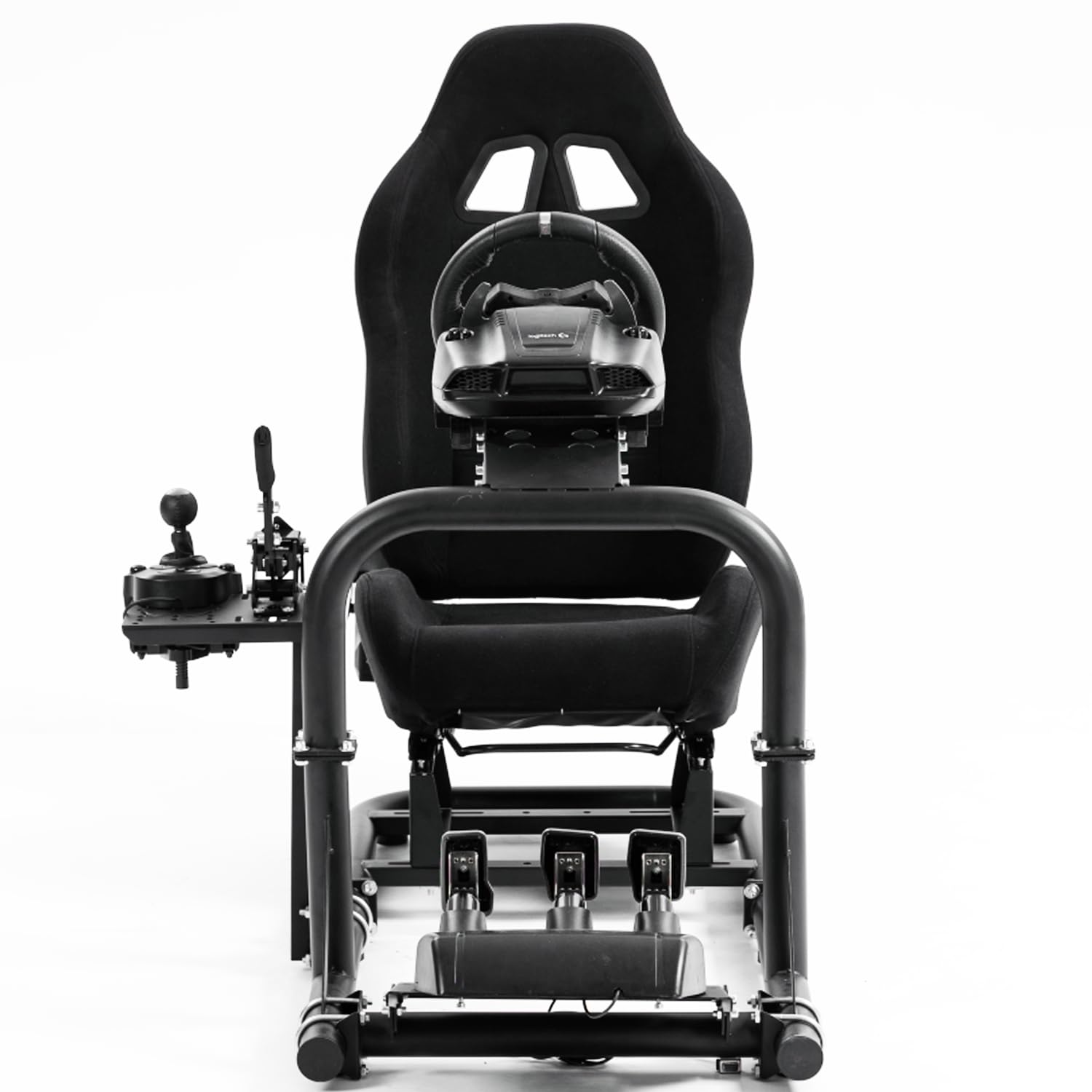 Anman G25 Flight Racing Simulator Cockpit Upgrade Pro Fits for Logitech G27 G29 G920, Thrustmaster T300RS TX F458,PS5 Race Car Seat Game Accessories Driving Simulator Cockpit Steering Wheel Handbrake