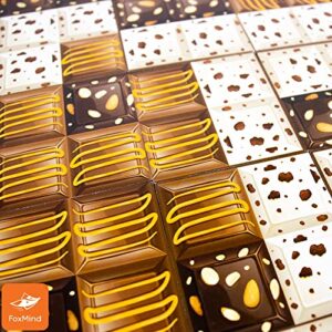 Foxmind Games: Chocoly, a Calorie Free Logic Game, Chocolate Tile Laying Game, up to 4 Players, 8 and up.