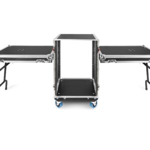 Gator Cases G-TOUR Touring Style ATA Road Rack Case with Dual Fold-Out Side Tables & Casters; 16U Rack (GTOUR16U-TBL)