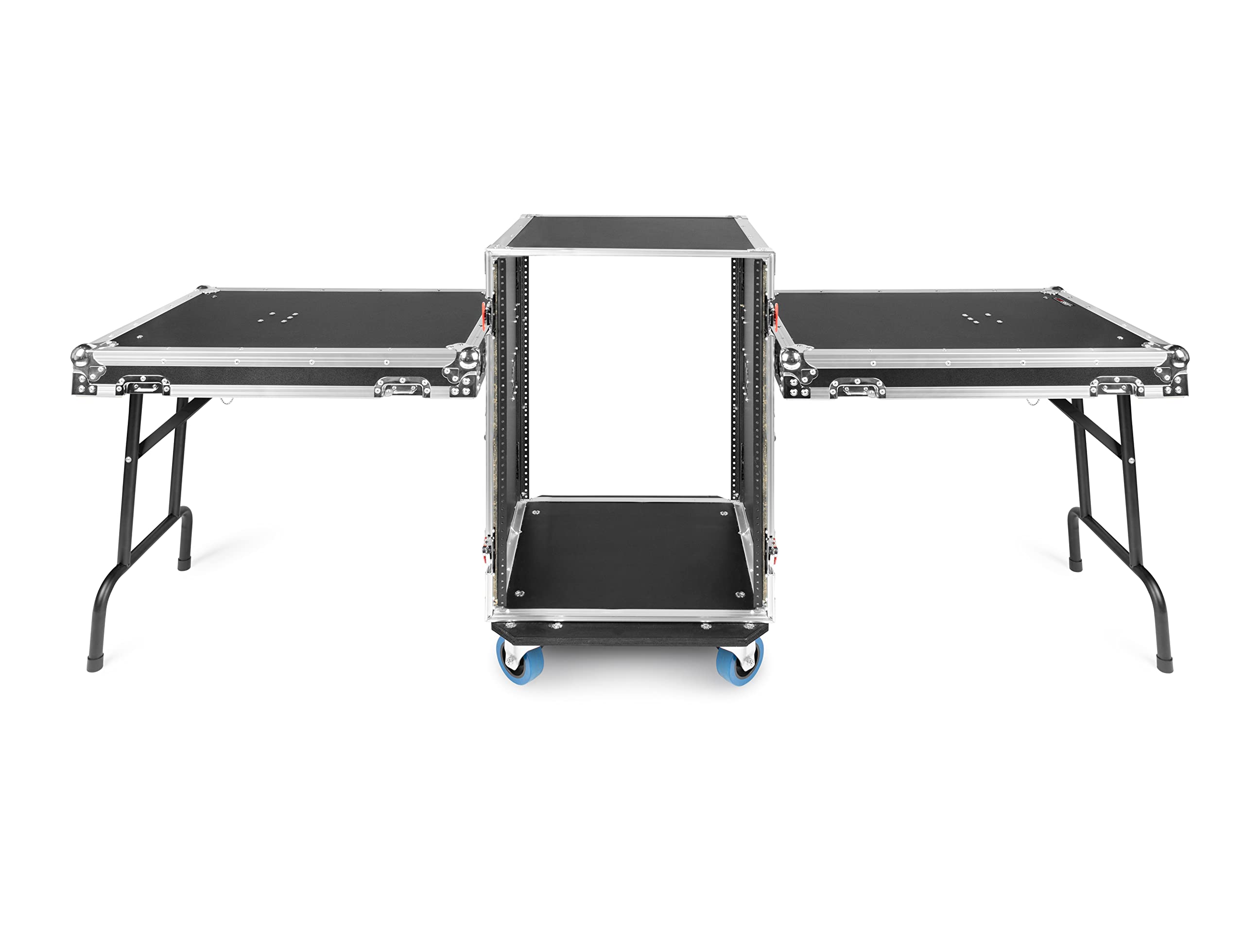 Gator Cases G-TOUR Touring Style ATA Road Rack Case with Dual Fold-Out Side Tables & Casters; 16U Rack (GTOUR16U-TBL)