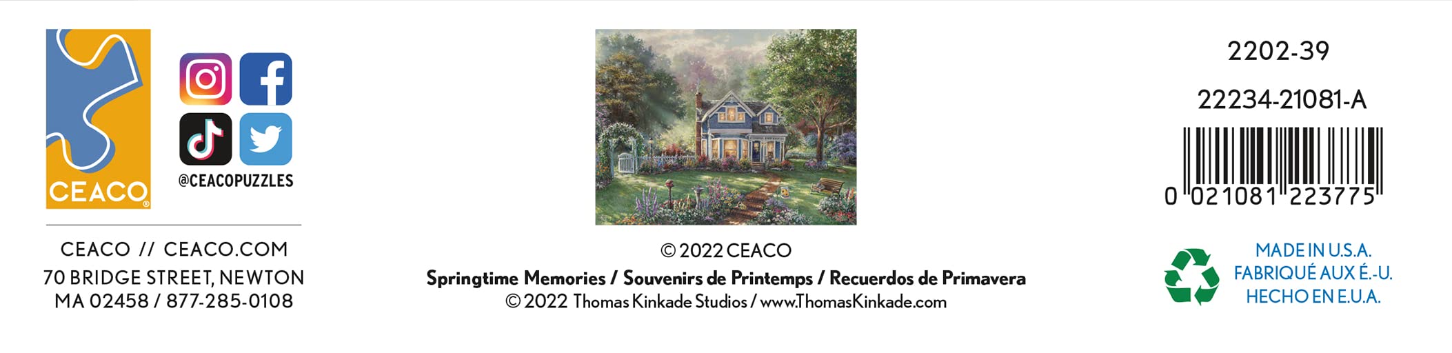 Ceaco - Thomas Kinkade - Inspirations - Springtime Memories - 300 Piece Jigsaw Puzzle