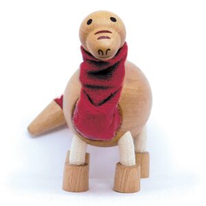 Anamalz Wooden Brontosaurus Dinosaur Toy for Toddlers, Fun and Posable for Early Learning, Smooth Natural Wood, Boys and Girls