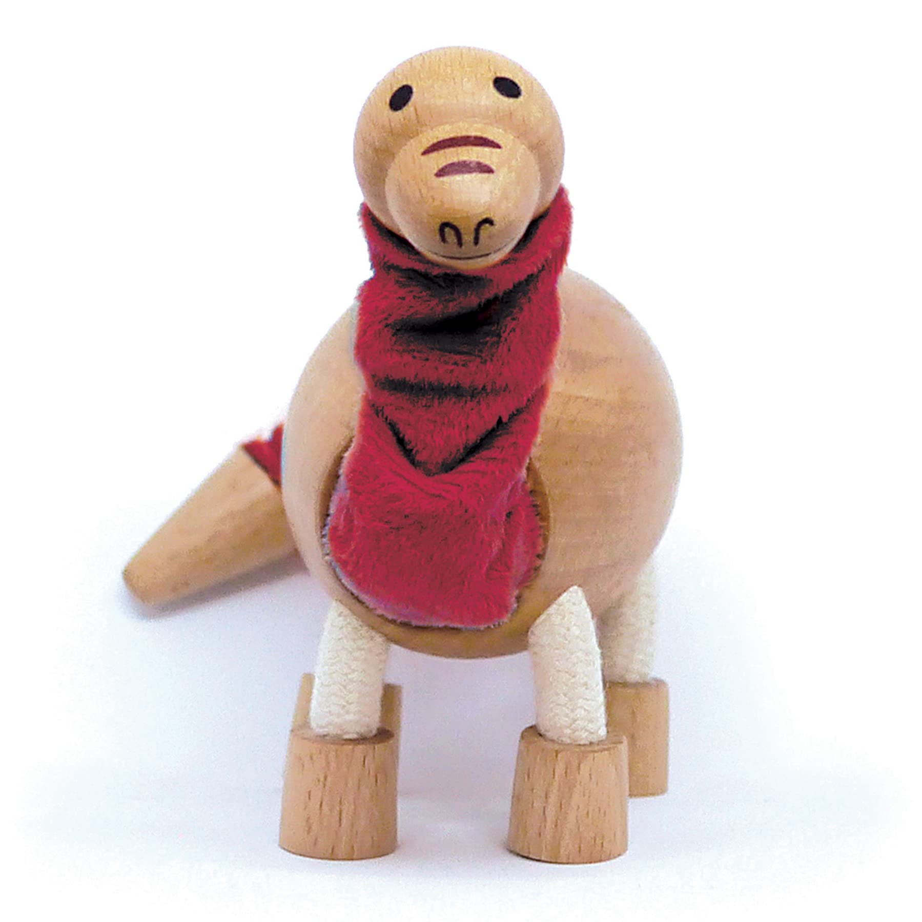 Anamalz Wooden Brontosaurus Dinosaur Toy for Toddlers, Fun and Posable for Early Learning, Smooth Natural Wood, Boys and Girls