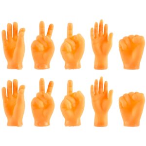 10 Pcs Tiny Hands Finger Puppets Mini Hands Little Middle Finger Hands Mini Realistic Rubber Hand Small Figurines Toys Funny Fingers for Puppet Show