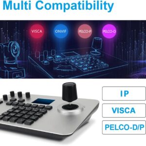 SMTAV PTZ Controller Camera Controller POE Network 4D Joystick Decoding Keyboard (IP Analog Controller)