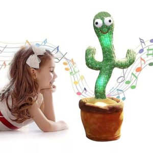 Dancing Cactus Toys 6 to 12 Months Mimicking Singing Repeating Recording Cactus 120 English Songs with LED, Plush Electric Speaking Cactus 15 Second Voice Recorder Toy