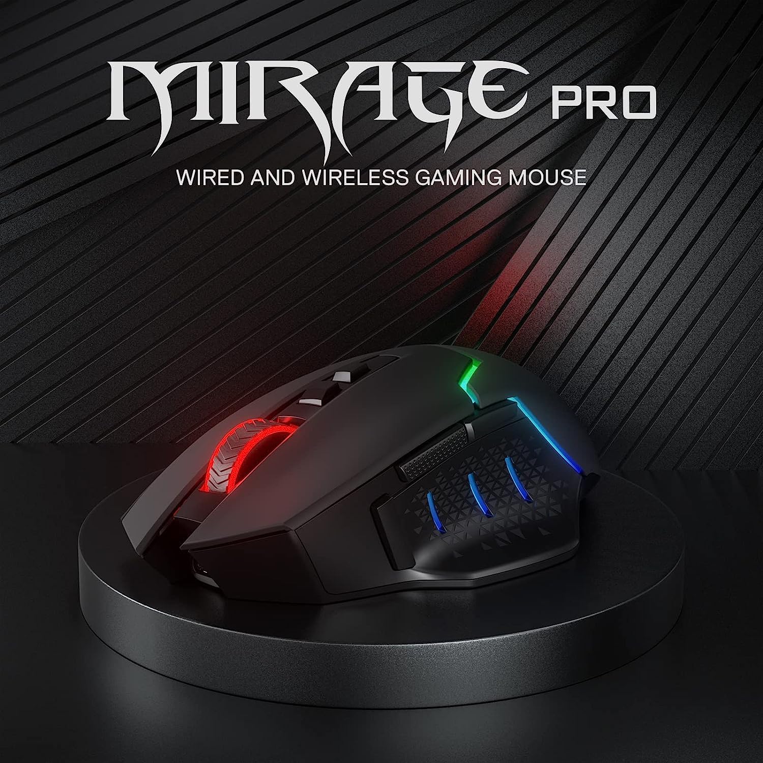 Redragon M690 PRO Wireless Gaming Mouse, 8000 DPI Wired/Wireless Gamer Mouse w/Rapid Fire Key, 8 Macro Buttons, Ergonomic Design for PC/Mac/Laptop