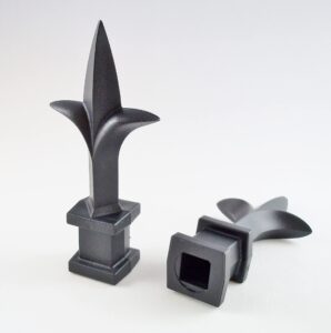 retrospec creations 100 each for 1/2” black plastic finial tops for iron picket fence triad spear – #1-50