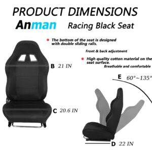 Anman G25 Flight Racing Simulator Cockpit Upgrade Pro Fits for Logitech G27 G29 G920, Thrustmaster T300RS TX F458,PS5 Race Car Seat Game Accessories Driving Simulator Cockpit Steering Wheel Handbrake