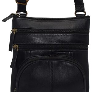 Crossbody Bag for Women Genuine Leather Multi-Pocket Purse with Adjustable Strap & Built-In Wallet