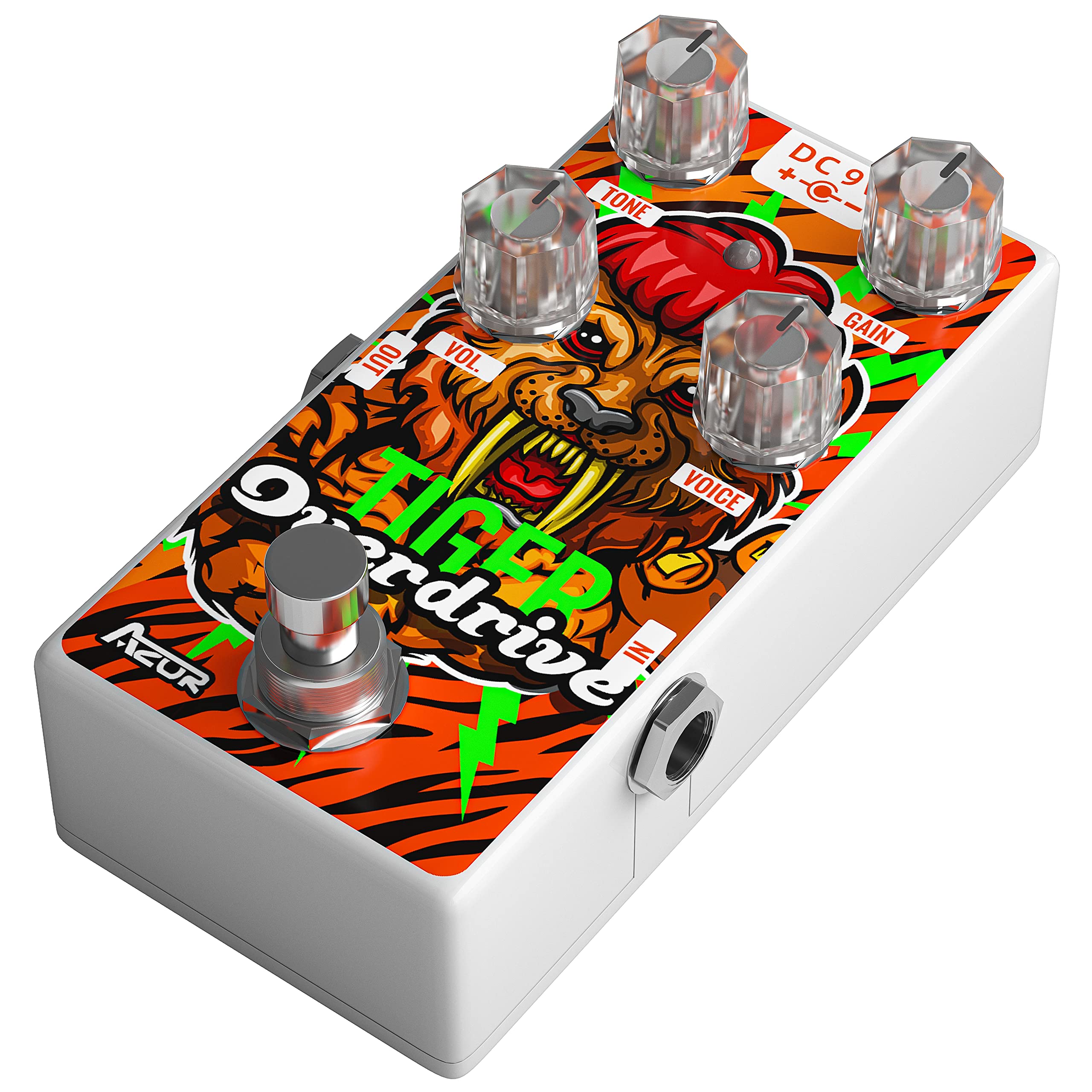 AZOR Overdrive Guitar Pedal, Analog Tiger Drive Effect Pedal for Electric Guitar True Bypass