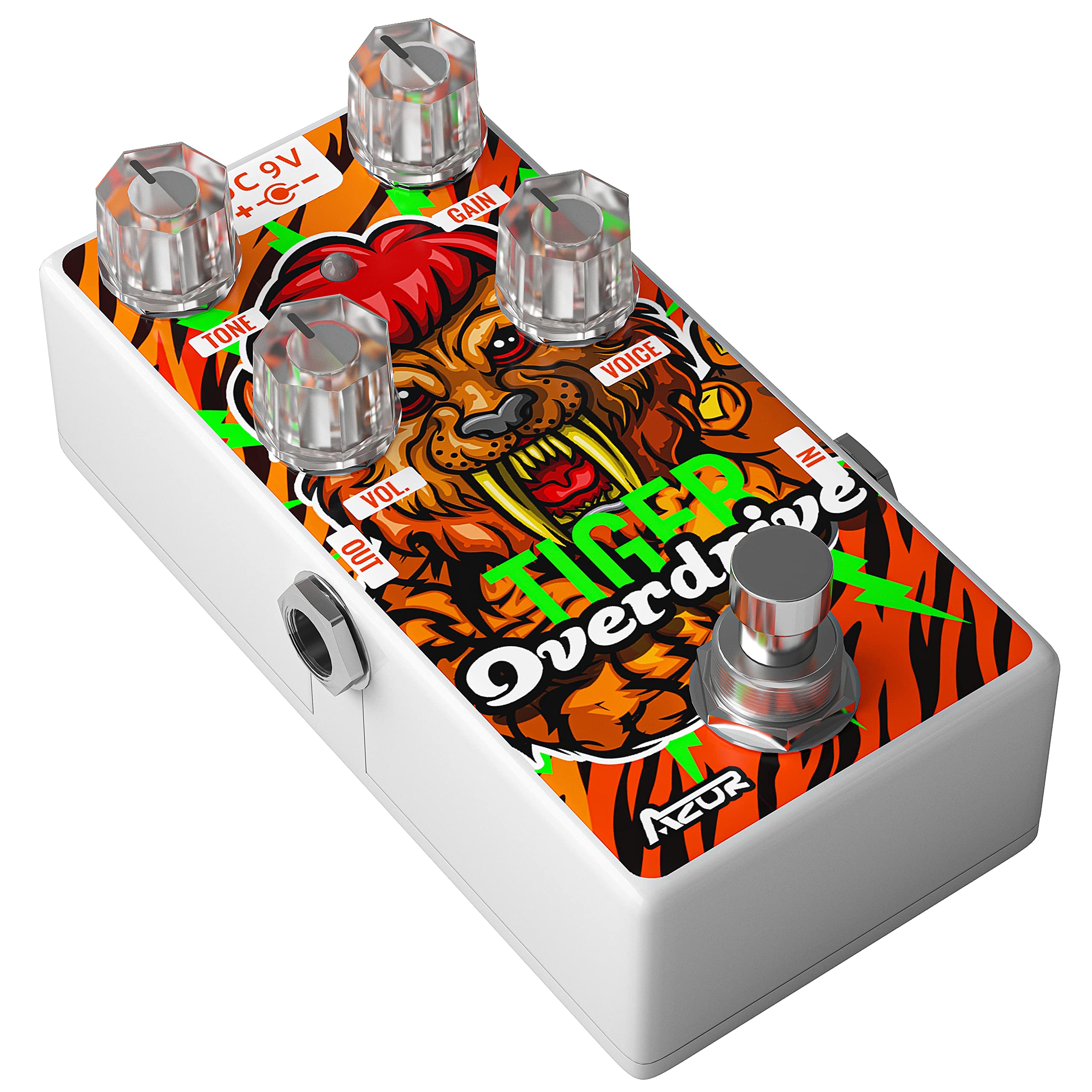 AZOR Overdrive Guitar Pedal, Analog Tiger Drive Effect Pedal for Electric Guitar True Bypass