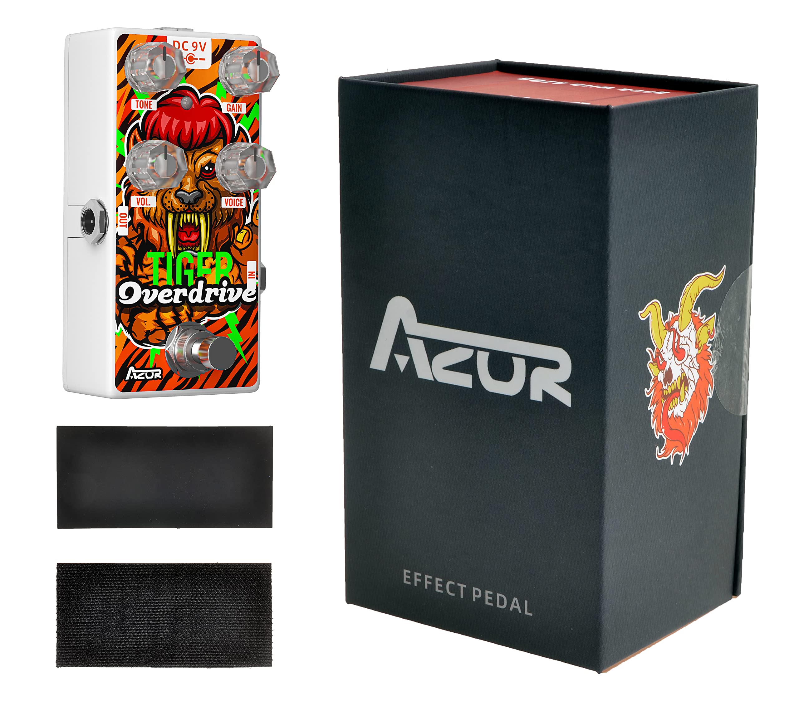 AZOR Overdrive Guitar Pedal, Analog Tiger Drive Effect Pedal for Electric Guitar True Bypass