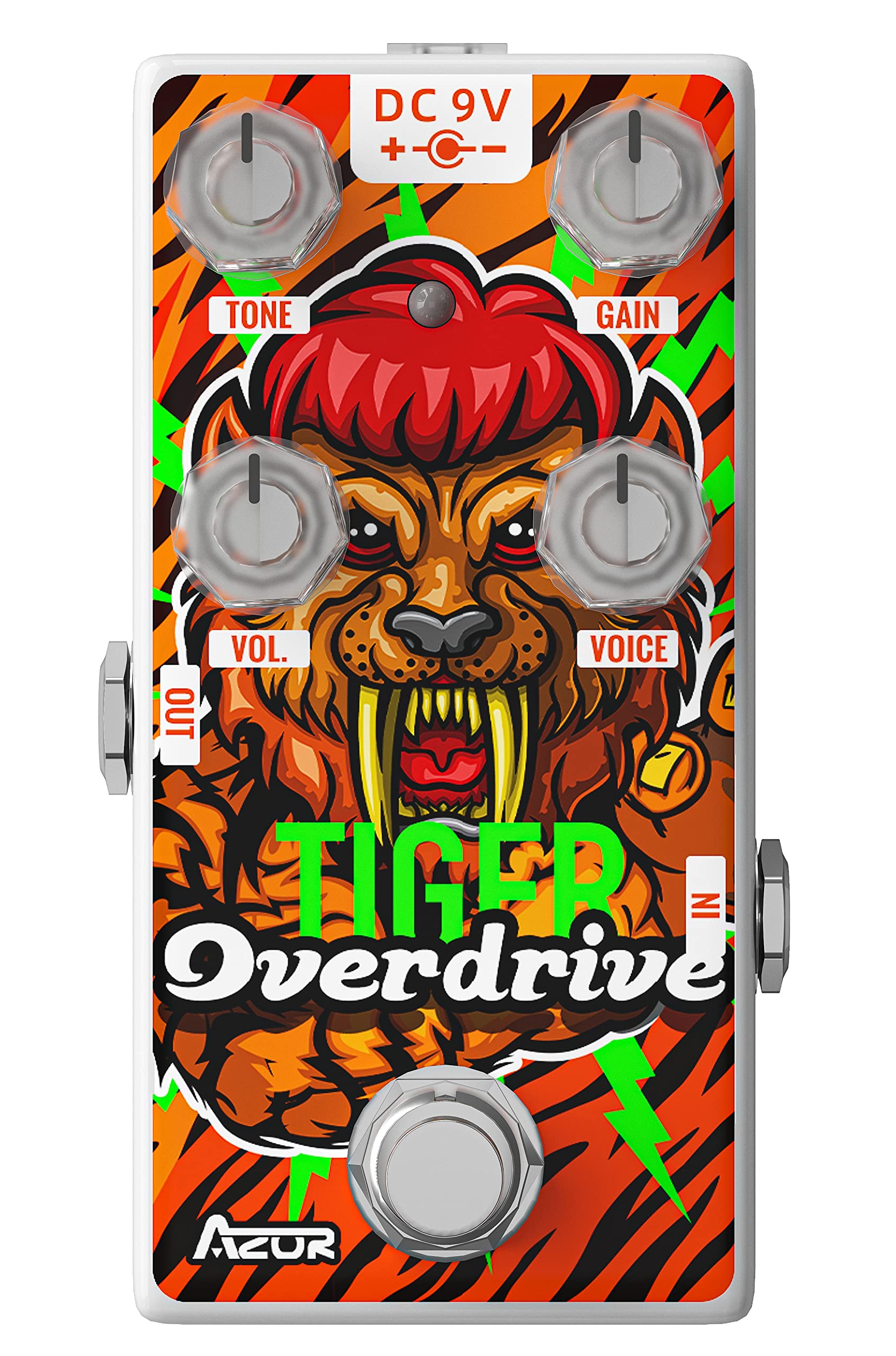 AZOR Overdrive Guitar Pedal, Analog Tiger Drive Effect Pedal for Electric Guitar True Bypass