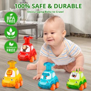 Wdebay 4 PCS Inertia Animal Car Toys for 1 Year Old Boy and Girl|Toddler Toys Age 1-2|1 Year Old Boy Gifts for 1st Birthday|Baby Toys 12-18 Months