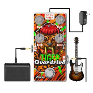 AZOR Overdrive Guitar Pedal, Analog Tiger Drive Effect Pedal for Electric Guitar True Bypass