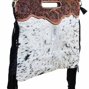 CHALLENGER Women's Cowhide Western Floral Tooled Leather Shoulder Purse Handbag 18RTH15