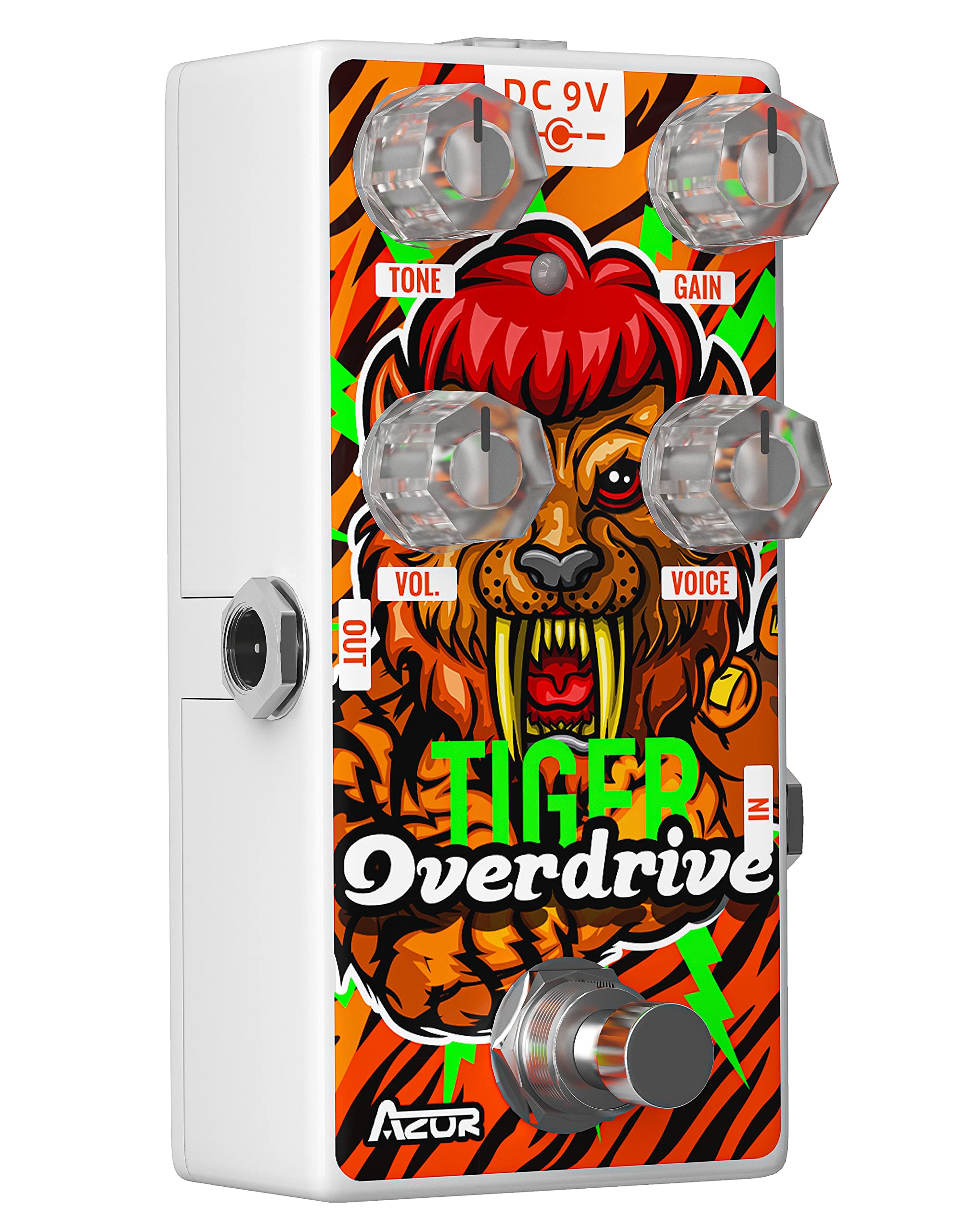 AZOR Overdrive Guitar Pedal, Analog Tiger Drive Effect Pedal for Electric Guitar True Bypass