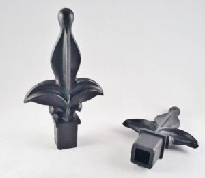 retrospec creations 10 each for (1/2 or 1-inch) plastic iron fence tops 1-60-10 fleur de lis black