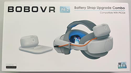 BOBOVR P4 Twin Battery Upgrade Combo - Compatible with Pico4 Accessories, Recirculating Power Supply System,Dual Battery Pack,B2 and Magnetic Charging Dock