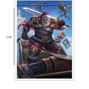 Fantasy North - Santa Claus - Yuletide Avenger - 100 Smooth Matte TCG Trading Card Sleeves - Fits Magic MTG Commander Pokemon and Other Card Games - Playing Card Sleeves