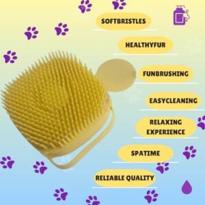 Dog scrubber bath, Dog bath brush with soap dispenser, Dog wash brush, Grooming Cleaning Comb, with Soft Silicone Rubber Bristles, Puppy Kitten Hair Brush Washing Pet Paws