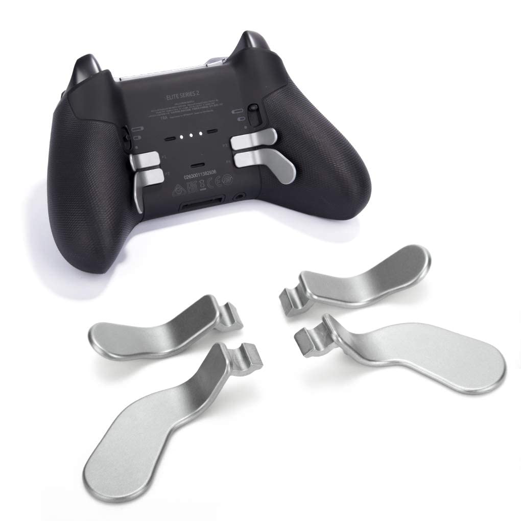 TOMSIN Xbox Elite Controller Series 2 and Series 1 Paddles,Metal Stainless Steel Parts for Xbox One Elite 2&1 Controller,Xbox Controller Elite 2 Core Accessories(2 Medium & 2 Mini)(Silver)