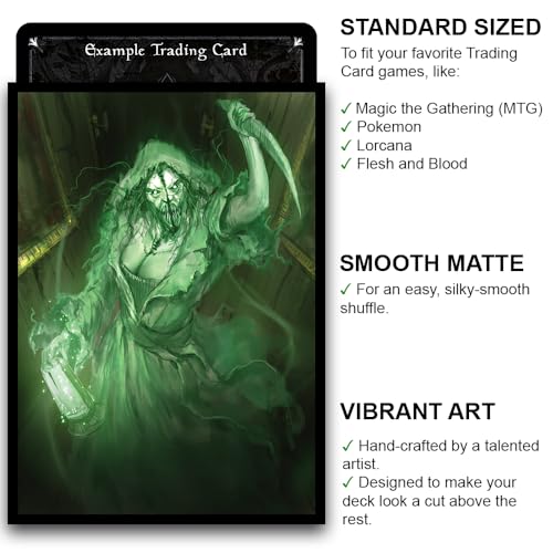 Fantasy North - Lady Donahue - Murderous Apparition – 100 Smooth Matte TCG Trading Card Sleeves - Fits Magic MTG Commander Pokemon and Other Card Games - Playing Card Sleeves