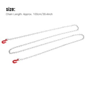 U Shaped Tow Hook, RC Tow Hook Chain for 1/10 Scale Rc Cars, Trailer Chain Metal Assemble Parts for Rc Climbing Crawler Car