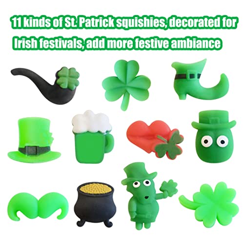 48 Pcs St Patrick's Day Mochi Squishy Toys,Mini Cute Squeeze Toy Stress Reliever Anxiety Packs for Kid Party Favors,St Patrick's Day Gift