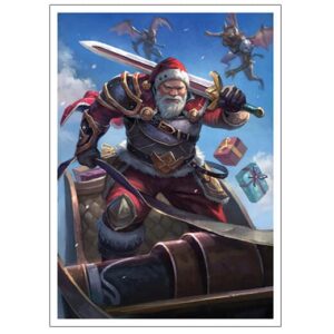 Fantasy North - Santa Claus - Yuletide Avenger - 100 Smooth Matte TCG Trading Card Sleeves - Fits Magic MTG Commander Pokemon and Other Card Games - Playing Card Sleeves