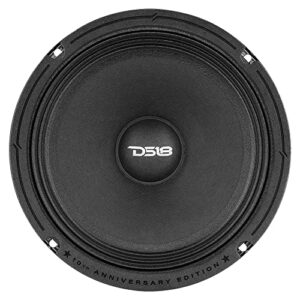 DS18 PRO-84XA 8” Special Edition 10th Anniversary Mid-Bass Loudspeaker 550 Watts Max 4-Ohms - Door Speakers for Car or Truck Stereo Sound System - 1 Speaker