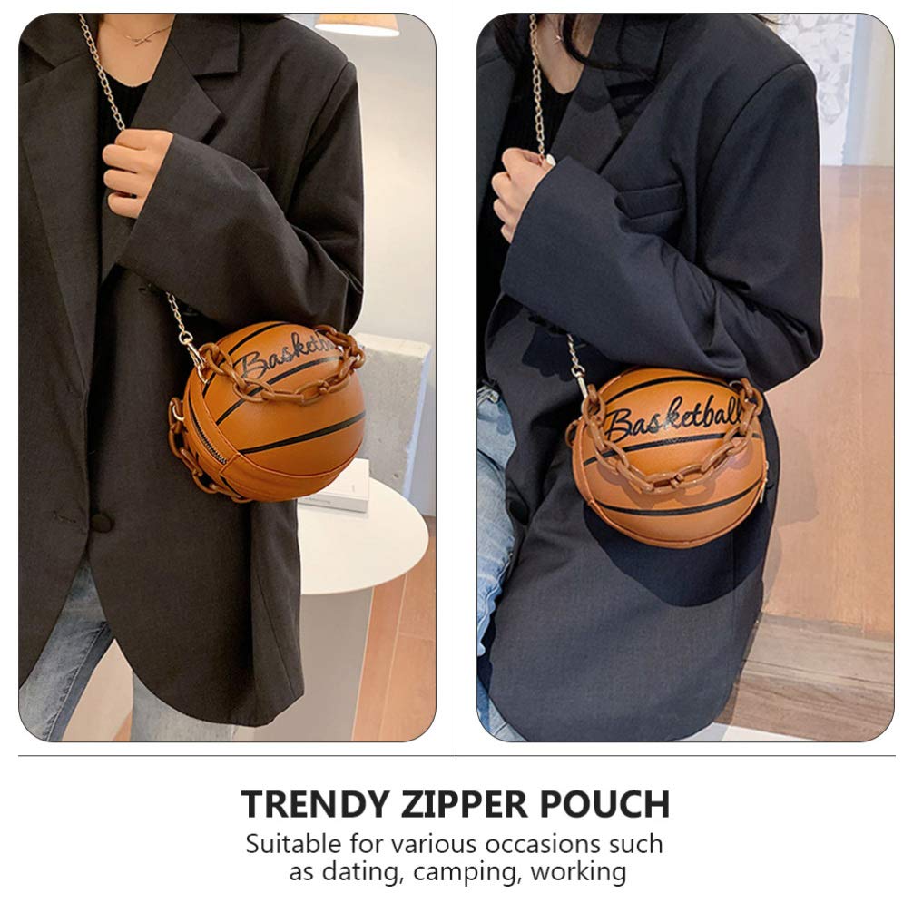 Kichvoe Football Purse Basketball Shape Purse Shoulder Bag Cross Body Bag Cute Purse Handbag Round Handbags Round Purse