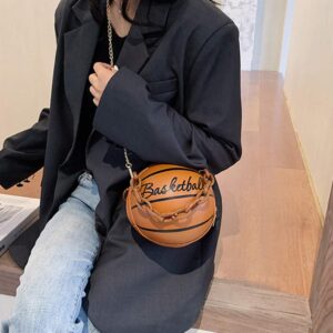 Kichvoe Football Purse Basketball Shape Purse Shoulder Bag Cross Body Bag Cute Purse Handbag Round Handbags Round Purse