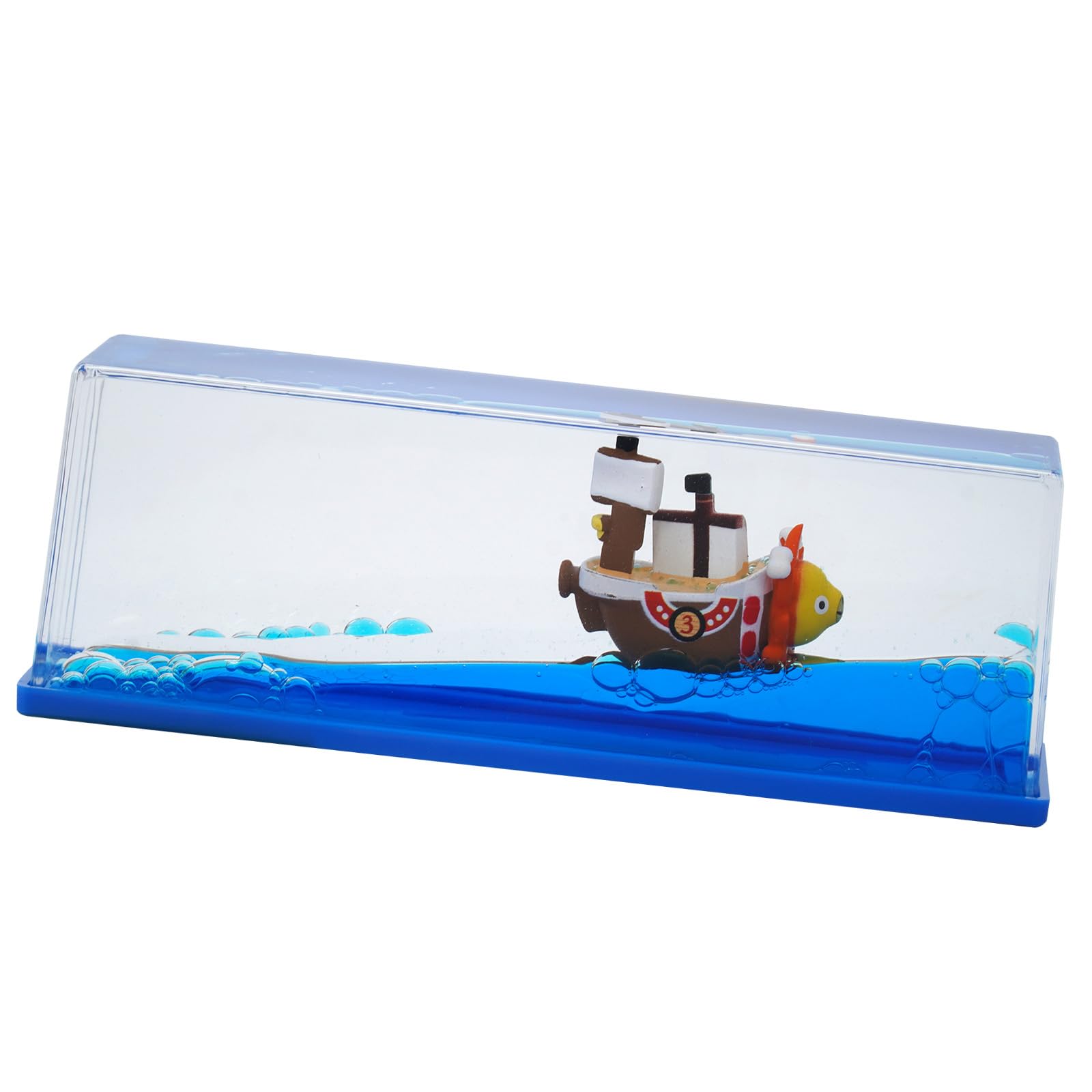 Honsheng Unsinkable Boat One Thousand Pirate Ship Piece Model Sunny Toys in a Bottle Box Acrylic Cruise Ship Fluid Drift Paperweight Desk for Decoration Boys Girls Gifts