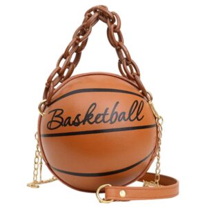 Kichvoe Football Purse Basketball Shape Purse Shoulder Bag Cross Body Bag Cute Purse Handbag Round Handbags Round Purse