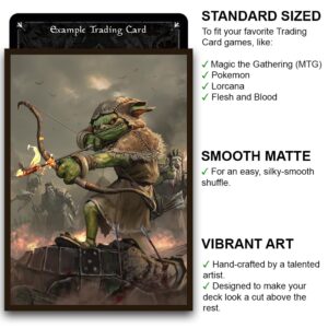 Fantasy North - Skryn - Ruthless Skirmisher - 100 Smooth Matte TCG Trading Card Sleeves - Fits Magic MTG Commander Pokemon and Other Card Games - Playing Card Sleeves