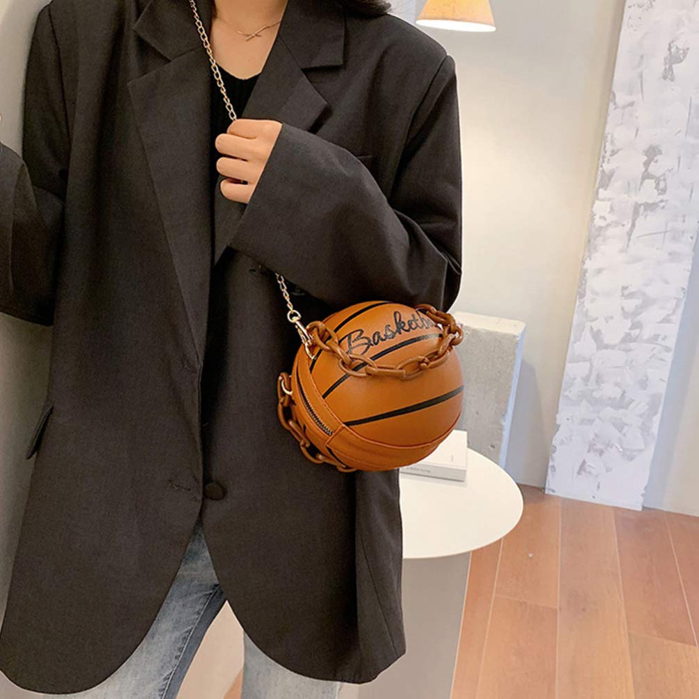 Kichvoe Football Purse Basketball Shape Purse Shoulder Bag Cross Body Bag Cute Purse Handbag Round Handbags Round Purse