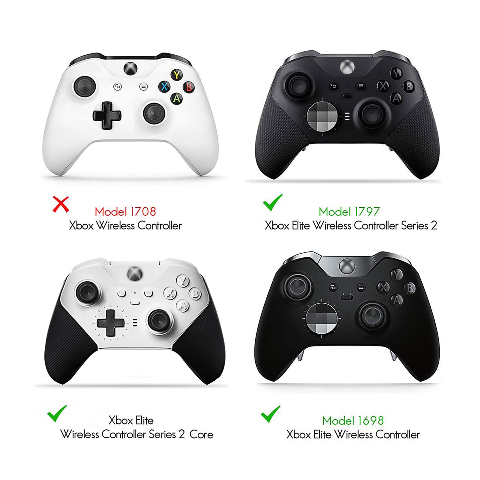 TOMSIN Xbox Elite Controller Series 2 and Series 1 Paddles,Metal Stainless Steel Parts for Xbox One Elite 2&1 Controller,Xbox Controller Elite 2 Core Accessories(2 Medium & 2 Mini)(Silver)