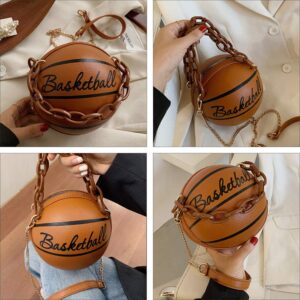 Kichvoe Football Purse Basketball Shape Purse Shoulder Bag Cross Body Bag Cute Purse Handbag Round Handbags Round Purse