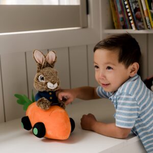 Animal Adventure | Peter Rabbit and Flopsy | Collectible 11" Singing Plush Peter Rabbit Driving a Carrot Car