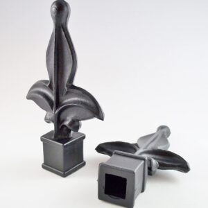 Retrospec Creations 10 Each for 5/8” Black Plastic Finial Tops for Iron Picket Fence Fleur De Lis – #1-60-58