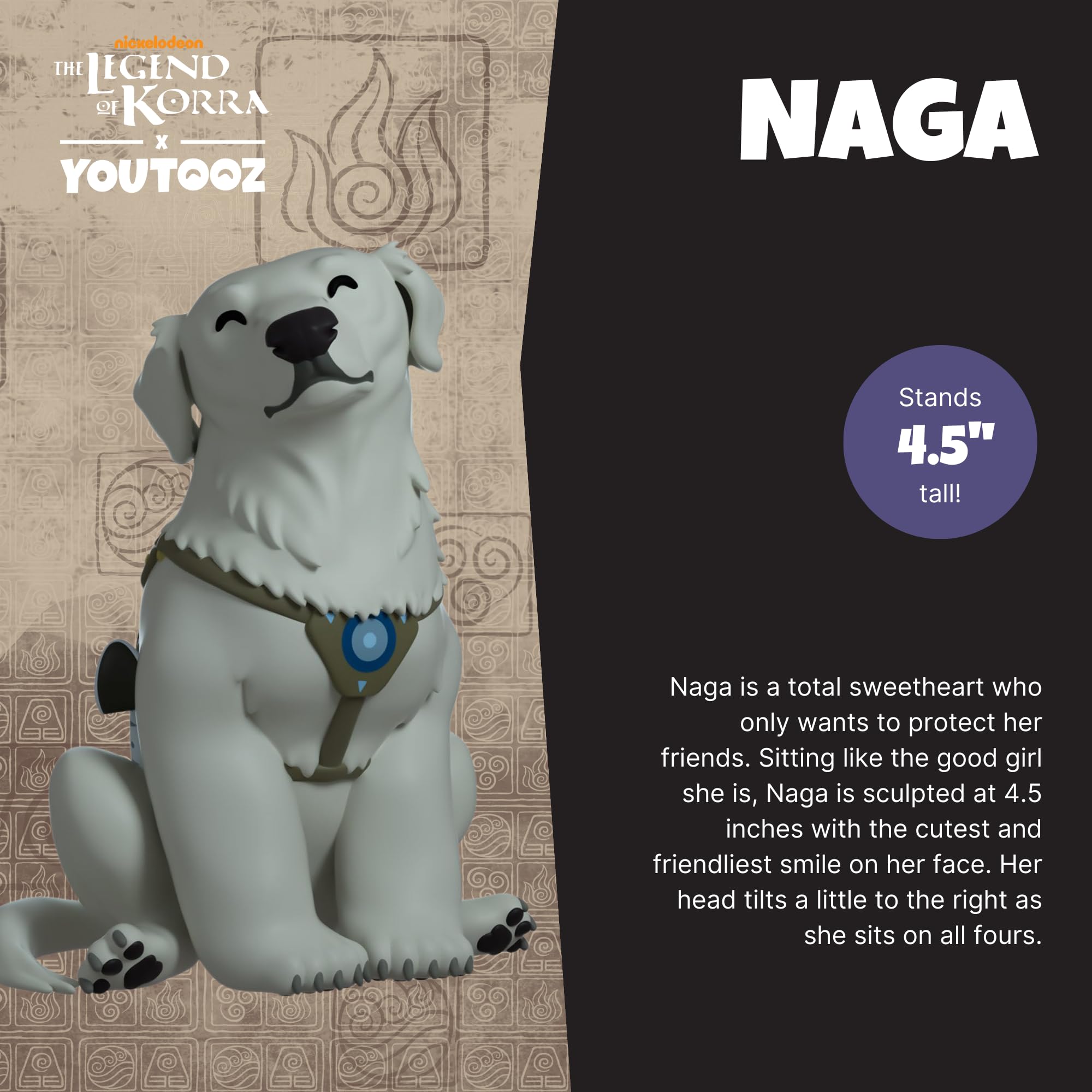 Youtooz Legend of Korra Naga Vinyl Figure, 4,5" Collectible Naga The Dog from Avatar Legend of Korra by Youtooz Legend of Korra Collection