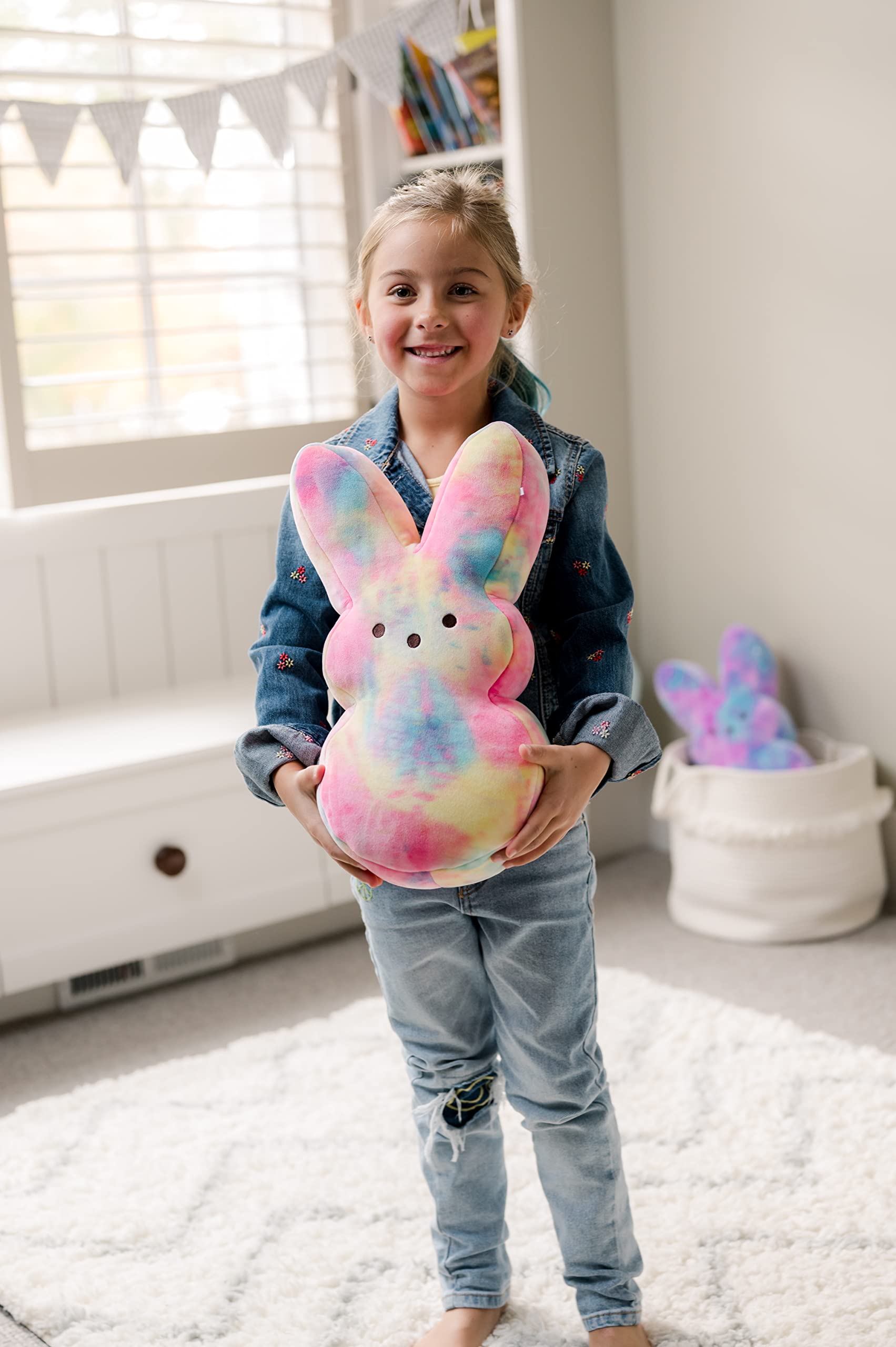 Animal Adventure | Tie-Dye Bunny Peeps | 15” Collectible Plush | Pink Tie-Dye