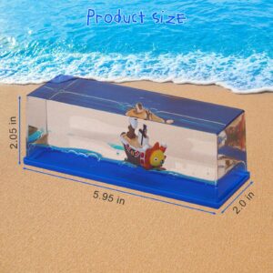 Honsheng Unsinkable Boat One Thousand Pirate Ship Piece Model Sunny Toys in a Bottle Box Acrylic Cruise Ship Fluid Drift Paperweight Desk for Decoration Boys Girls Gifts