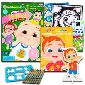 cocomelon activity set - bundle with giant cocomelon play pack for kids with coloring book, character, stickers, and more | cocomelon coloring books