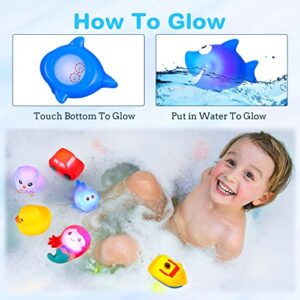 12 Pcs Prefilled Easter Eggs Baby Bath Toys Light up Bath Toys Floating Bathtub Toys Bathtime Toys Bath Light up Toys for Kids Toddler Birthday Easter Party Classroom Prize Supplies(Various Animals)